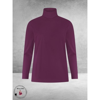 PLUS BASICS Shirt TURTLE NECK Burgundy