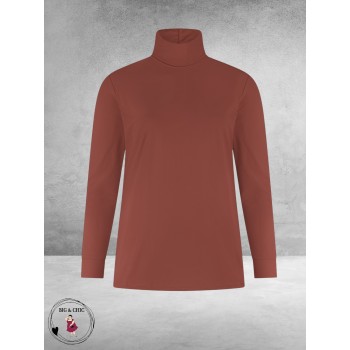 PLUS BASICS Shirt TURTLE NECK Cacao