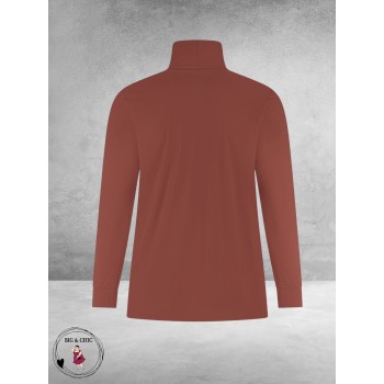 PLUS BASICS Shirt TURTLE NECK Cacao