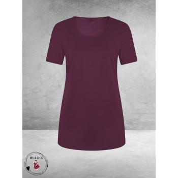 Plus Basics Travel Shirt Rond Hals Burgundy