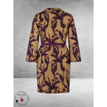 Plus Basics Dress MAO Belt Elegant Floral