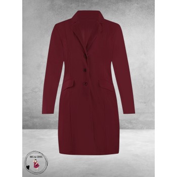 Plus Basics Blazer Long Jacket Berry