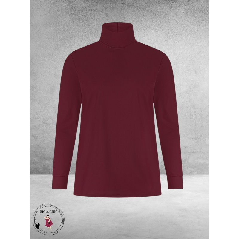 PLUS BASICS Shirt TURTLE NECK Berry