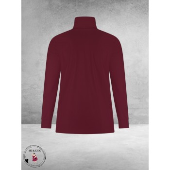PLUS BASICS Shirt TURTLE NECK Berry