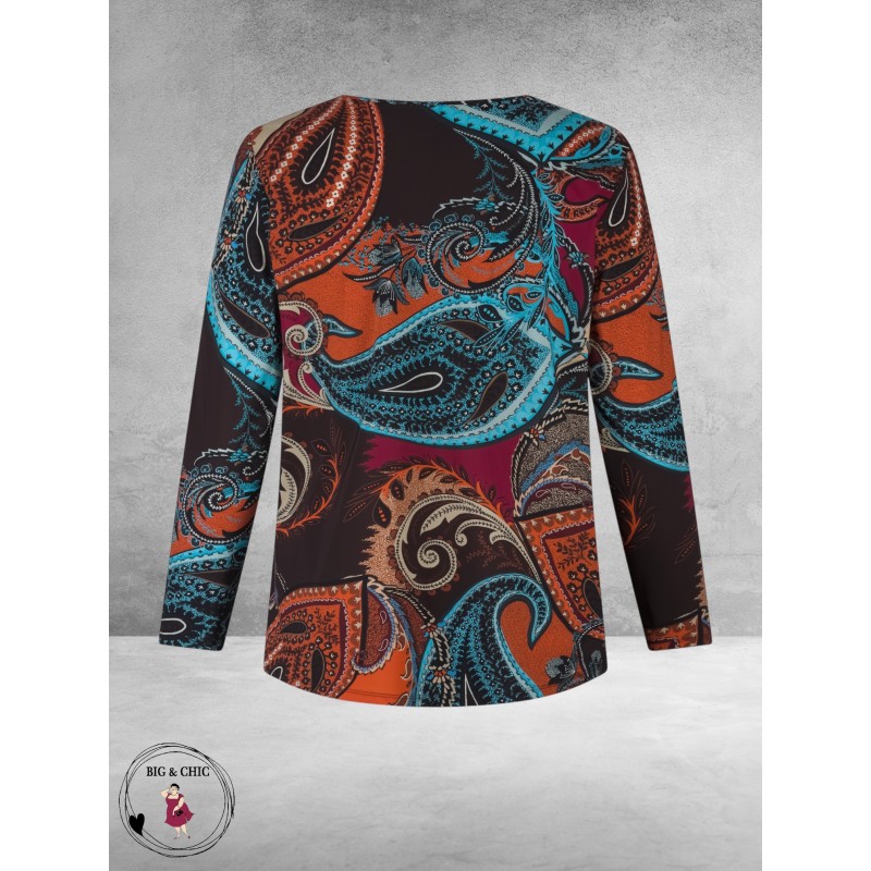 PLUS BASICS Shirt Tee V Slim Langmouw Liberty