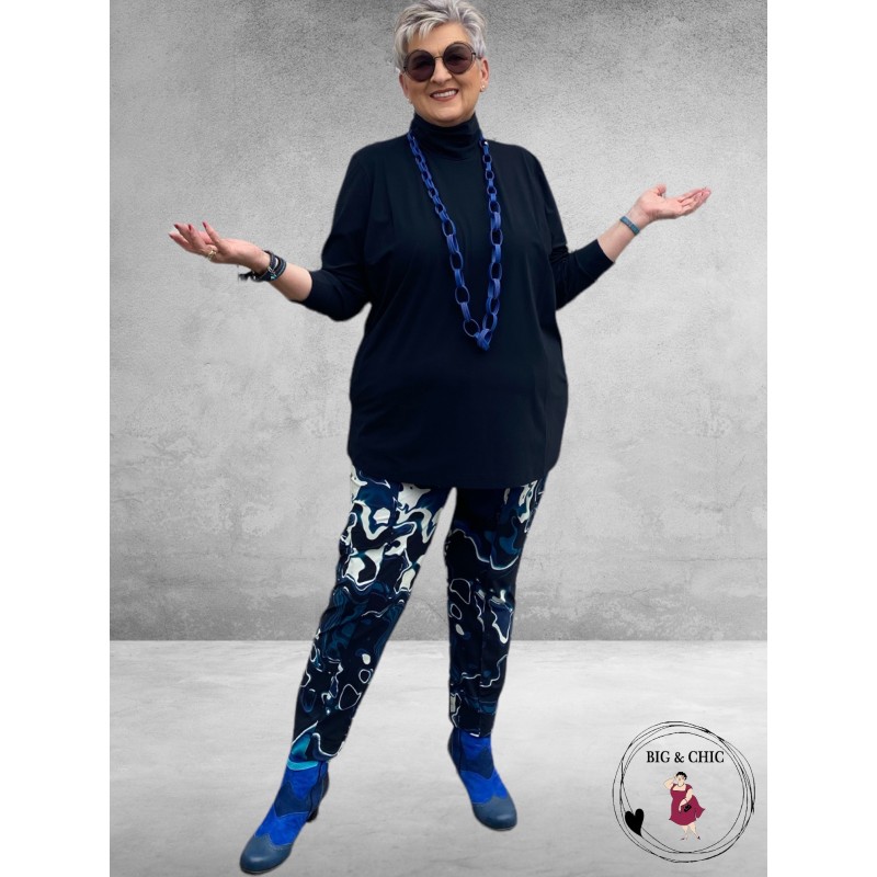 PLUS BASICS Shirt TURTLE NECK NAVY