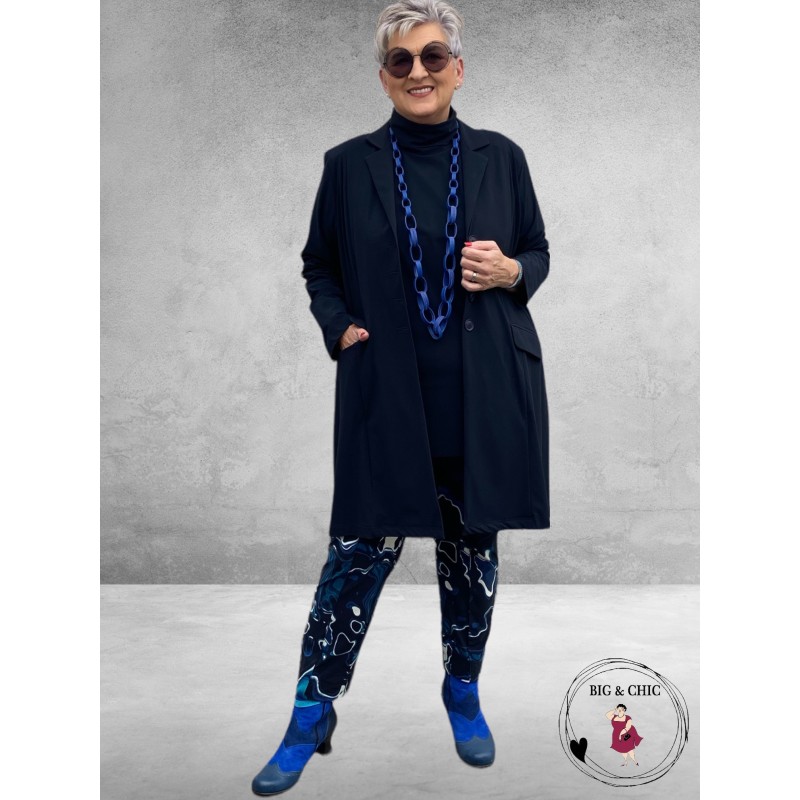 PLUS BASICS Shirt TURTLE NECK NAVY