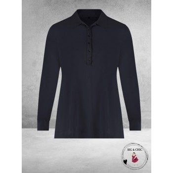 PLUS BASICS Polo Shirt ZWART