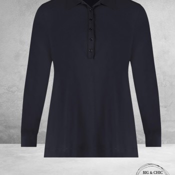 PLUS BASICS Polo Shirt ZWART