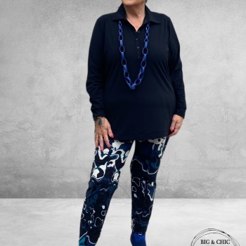 PLUS BASICS Polo Shirt ZWART