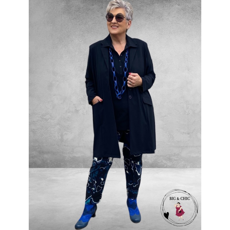 PLUS BASICS Polo Shirt Korte Mouw ZWART