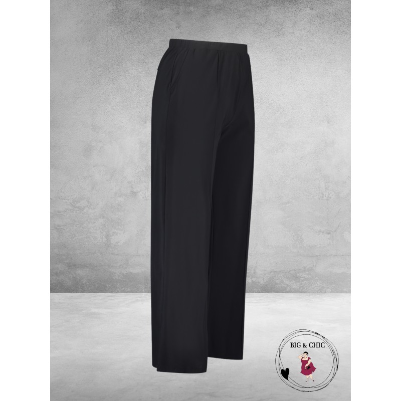 PLUS BASICS Broek/Pants WIDE ZWART WARM