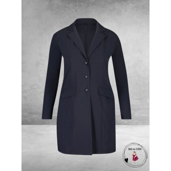 Plus Basics Blazer Long Jacket NAVY