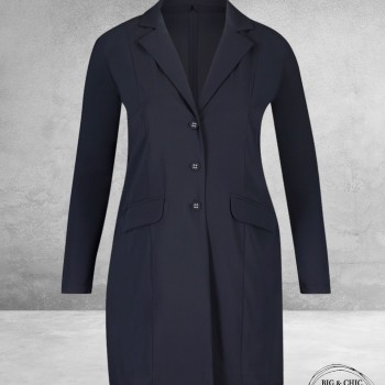 Plus Basics Blazer Long Jacket NAVY