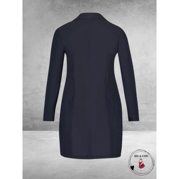 Plus Basics Blazer Long Jacket NAVY