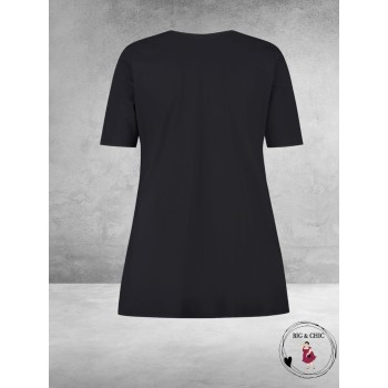 Plus Basics Wrap Top ZWART