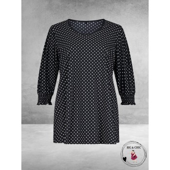 Plus Basics Puff Top College Dot