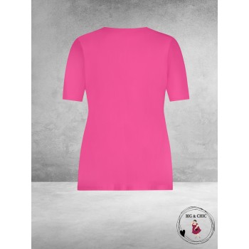 Plus Basics Wrap Top Fuchsia