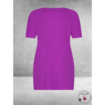 Plus Basics Travel Shirt Rond Hals CYCLAM