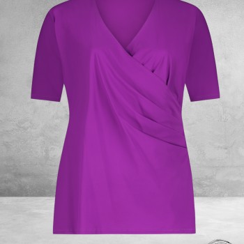 Plus Basics Wrap Top CYCLAM