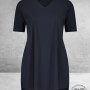 Plus Basics  Shirt Tee V-Neck Navy