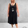 PLUS BASICS Mouwloze Jurk Zwart