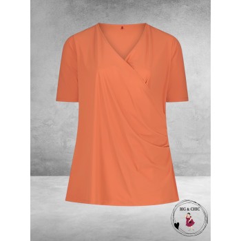 Plus Basics Wrap Top GINGER