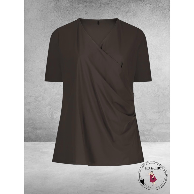 Plus Basics Wrap Top CHOCLAT