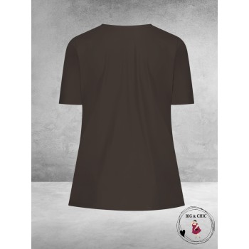 Plus Basics Wrap Top CHOCLAT