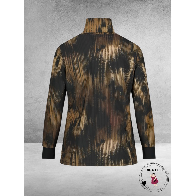 PLUS BASICS Shirt TURTLE NECK WINTER PLISSE