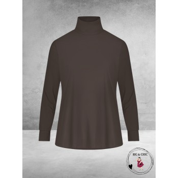 PLUS BASICS Shirt TURTLE CHOCLAT